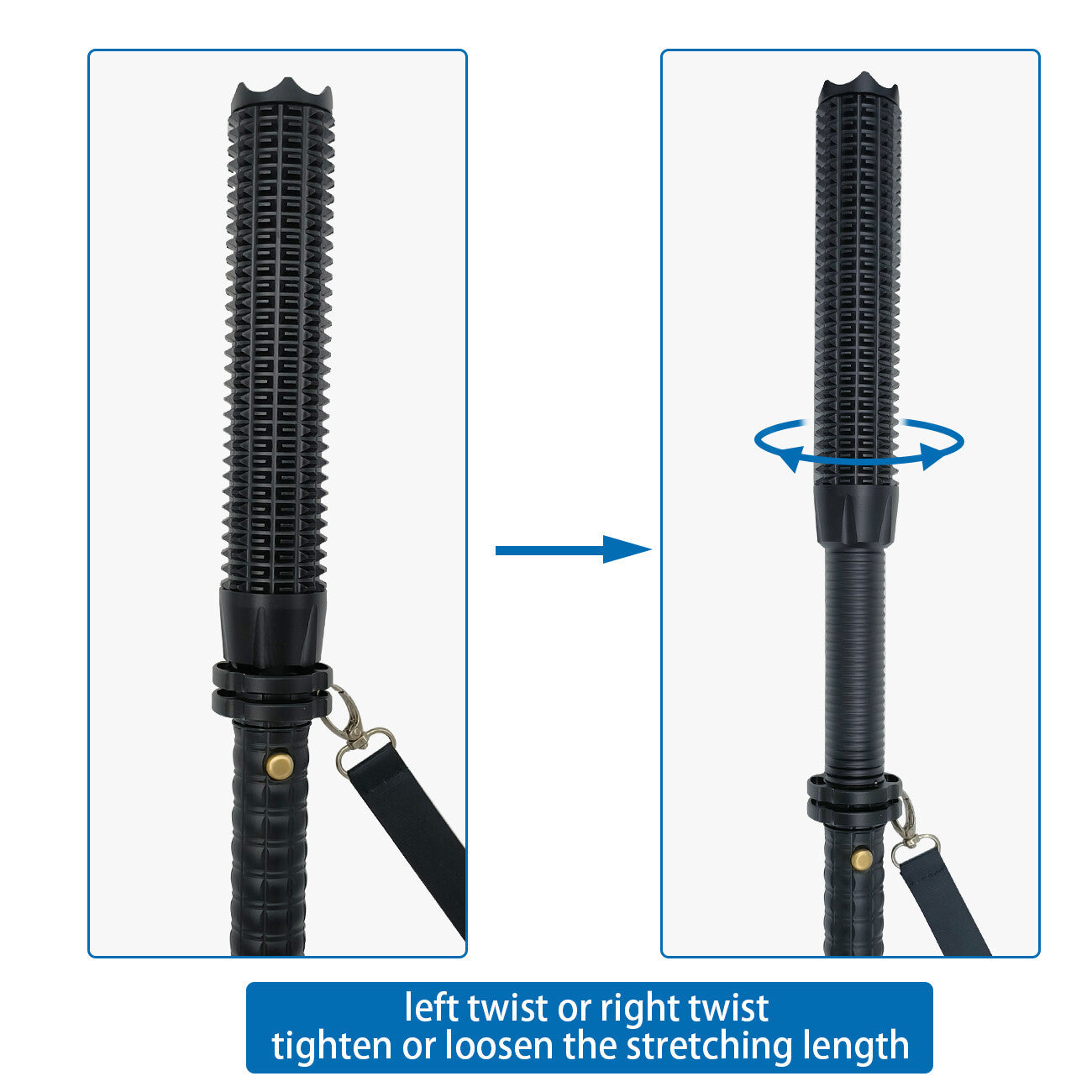 Baseball LED Flashlight Zoom Rechargeable Torch Spotlight Emergency Security Work Light 3 Lighting Modes