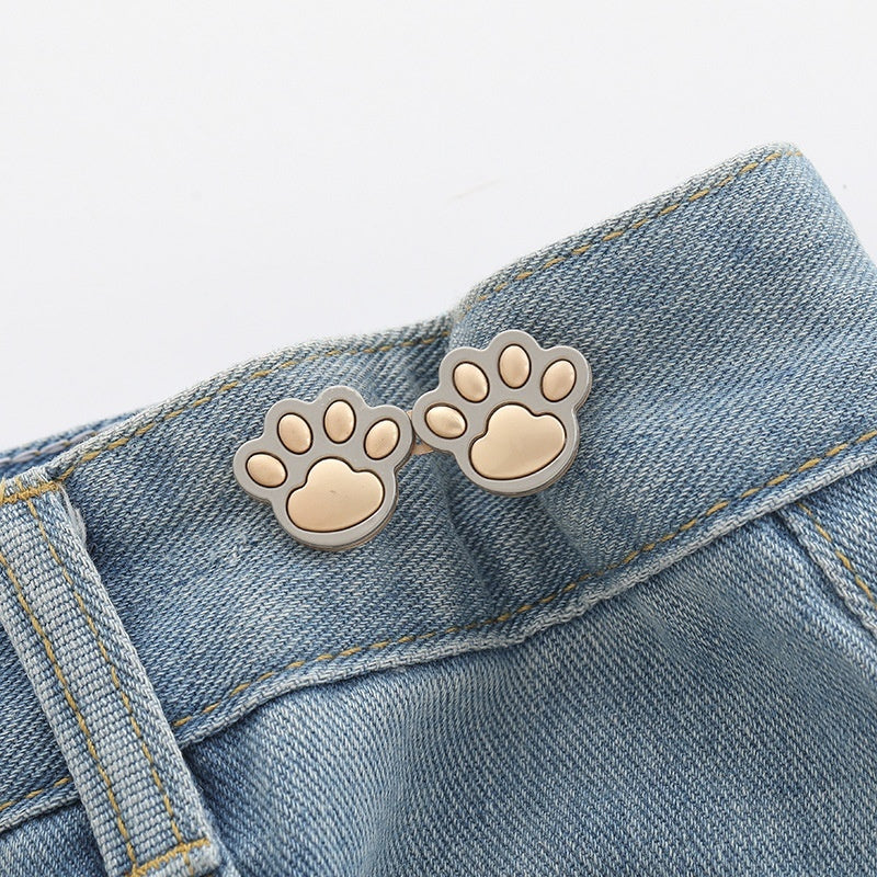 Cute Cat Claw Belt Buckle A Pair Of Buckles Detachable Waist Adjustable Button