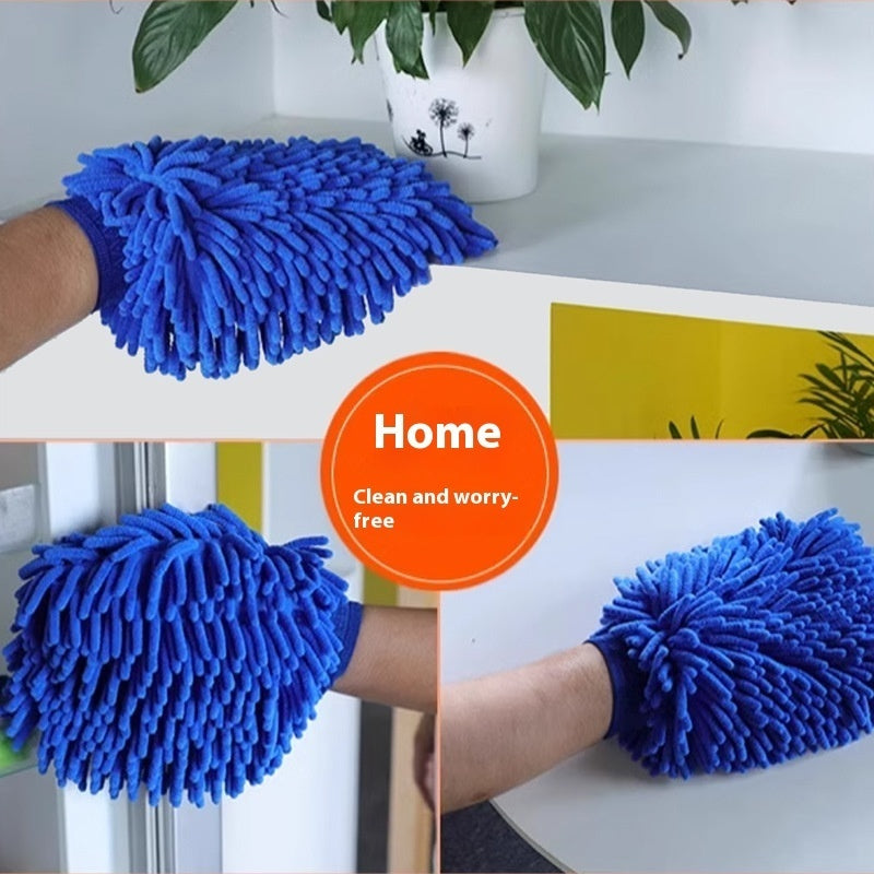 Chenille Coral Car Foaming Gloves Household Cleaning