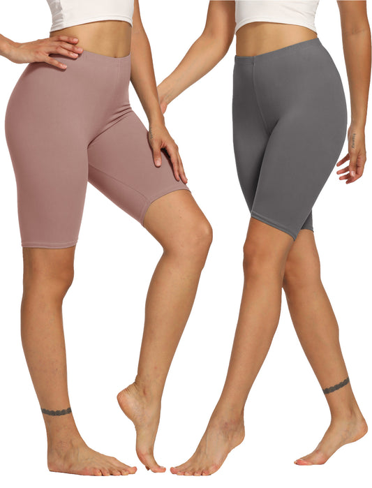 Women's Biker Shorts, 8-inch Summer Shorts, Soft And Elastic, Suitable To Wear Under Dresses, For Training, Running, Cycling And Yoga