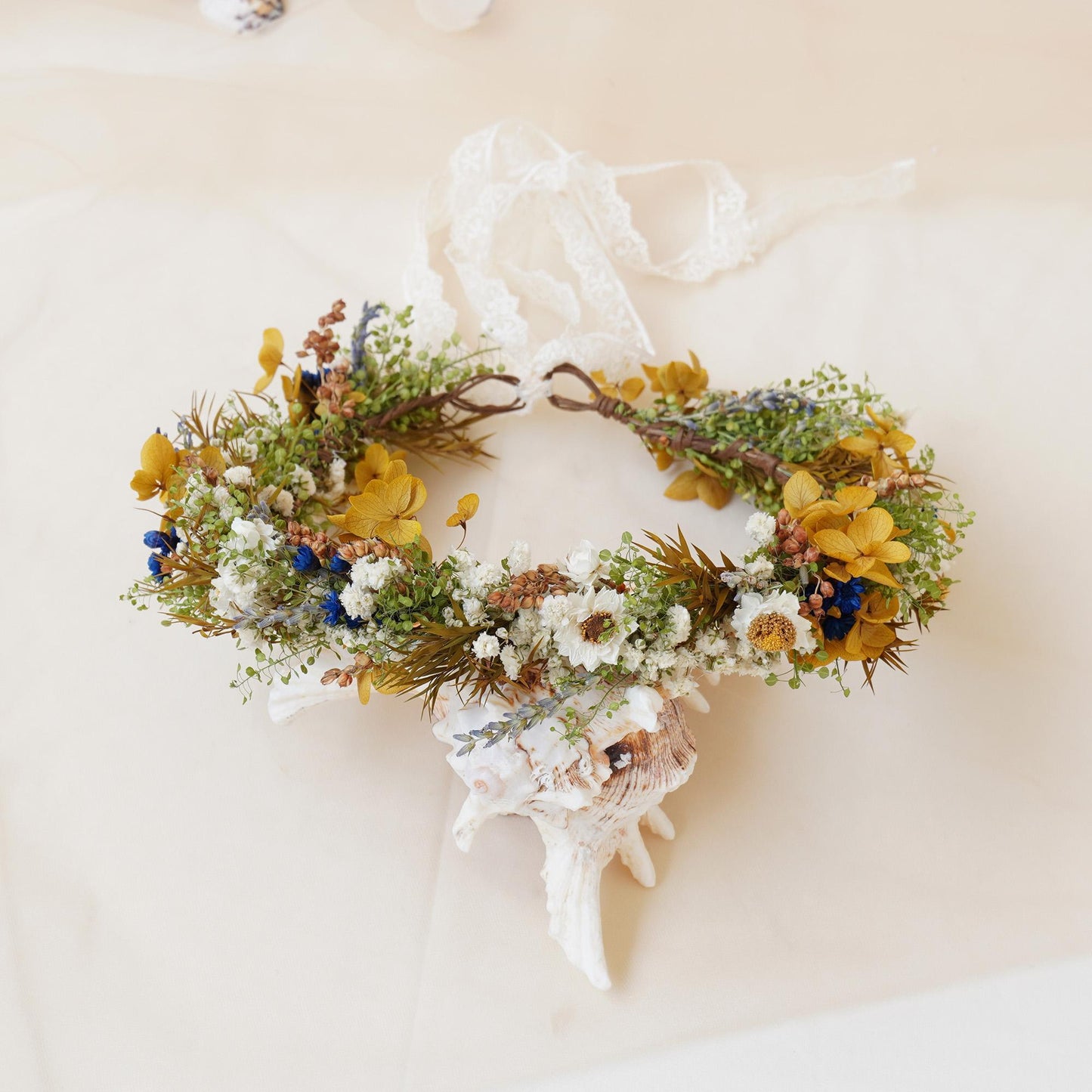 Gypsophila Crown, Dried Flower Crown, Bridal Wedding, Daily Party, Birthday Suitable Crown