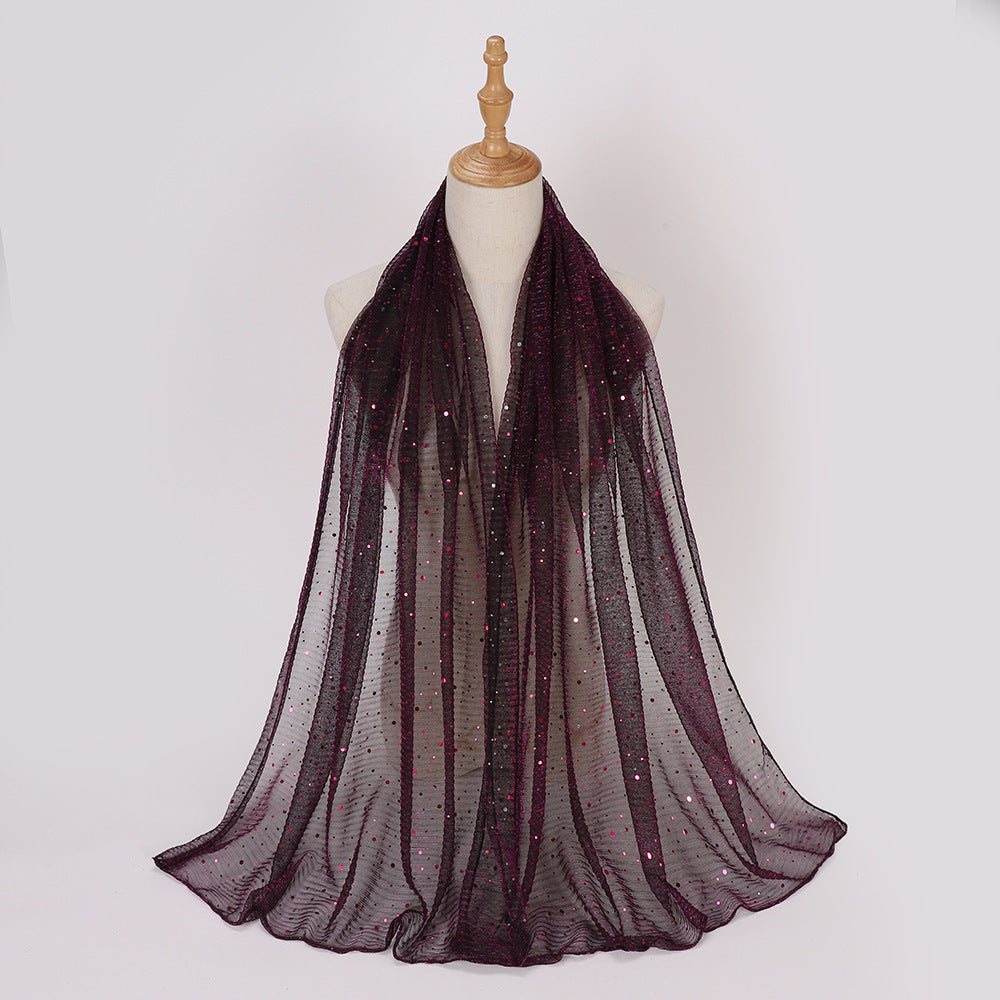 Closed-toe Sequined Shawl Scarf