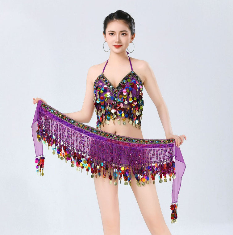 Belly Dance Waist Chain Hip Scarf Sequin Tassel