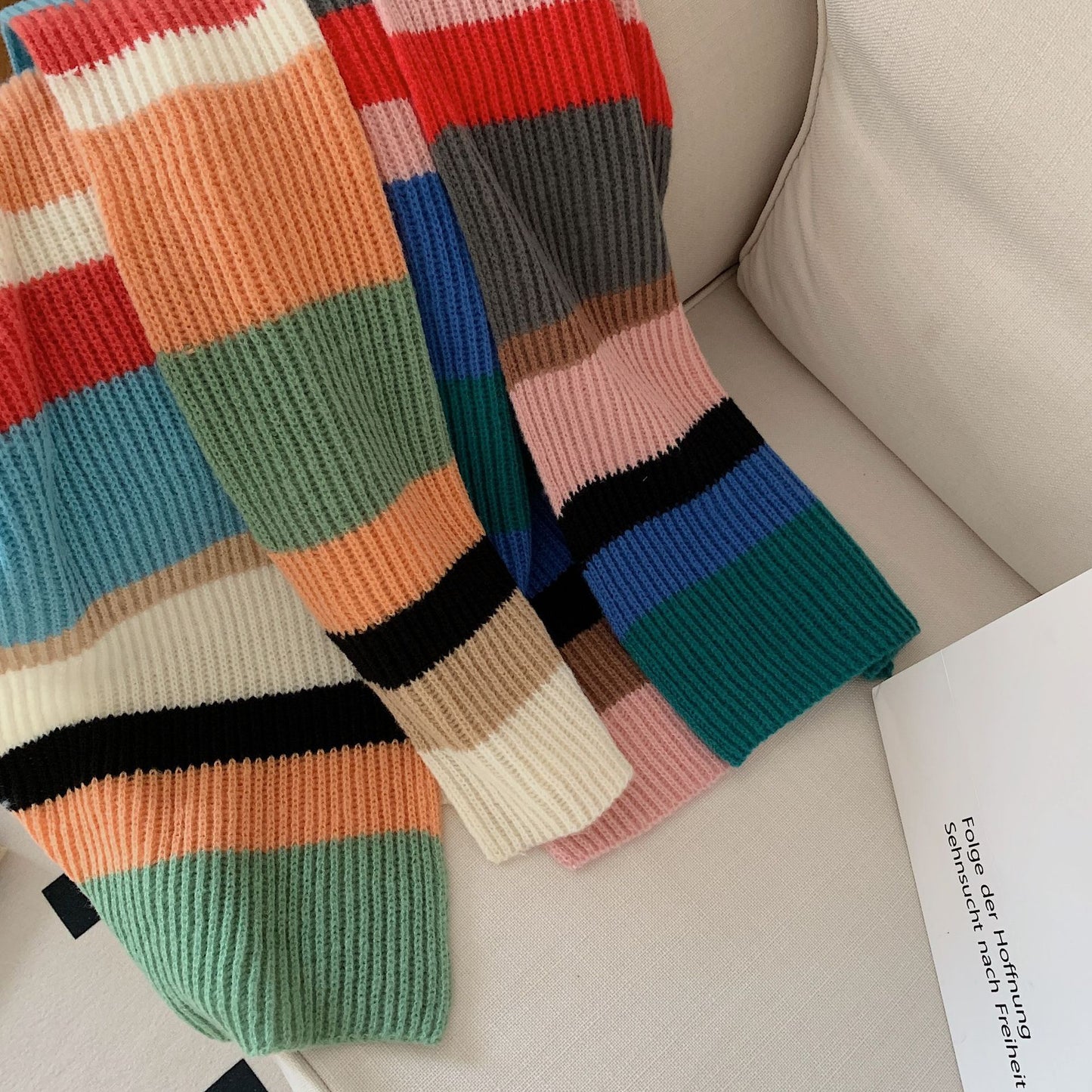 Women's Fashion Collision Color Stitching Scarf