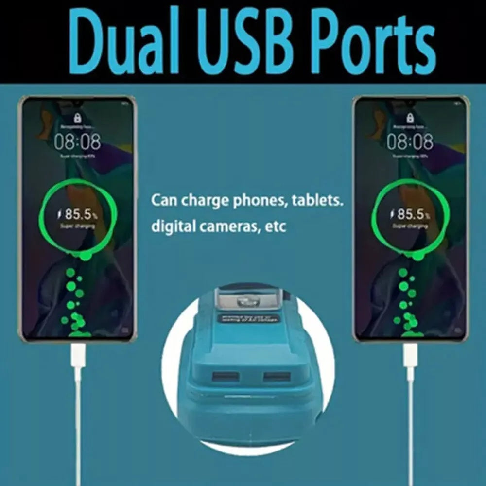 LED Work Light For 18V 20V Battery 6500K Cordless Flashlight With USB UK