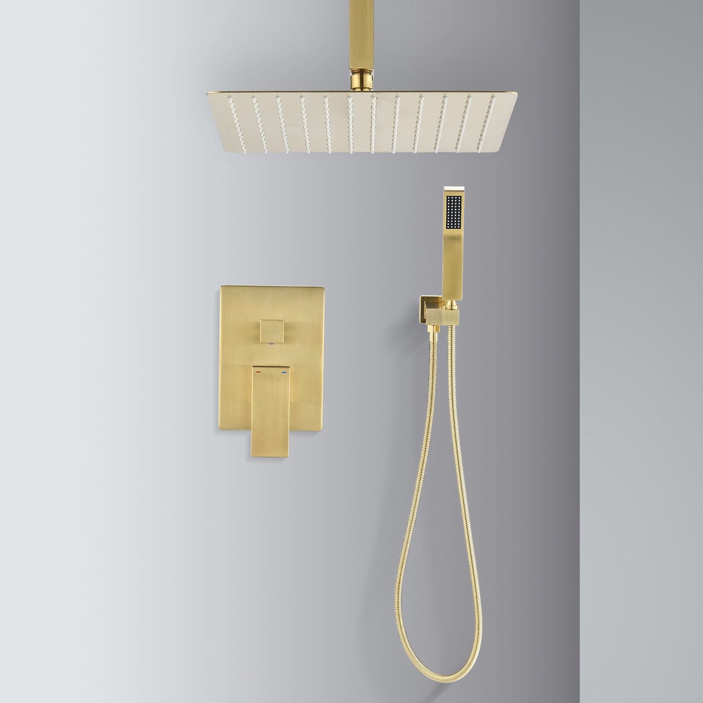 Ceiling Mounted Shower System Combination Set, With Handheld And Shower Head