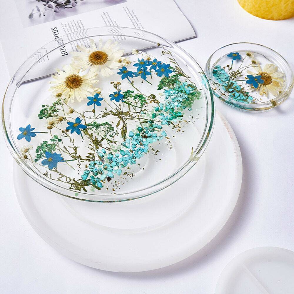 18pcs Coaster Cup Mat Mold Round Silicone Mould Kit For Craft DIY Epoxy Resin