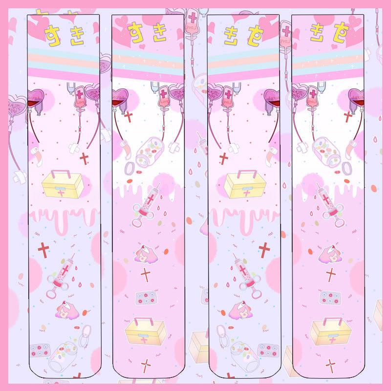 Lolita Cute Overknee Long Boot White Velvet Socks