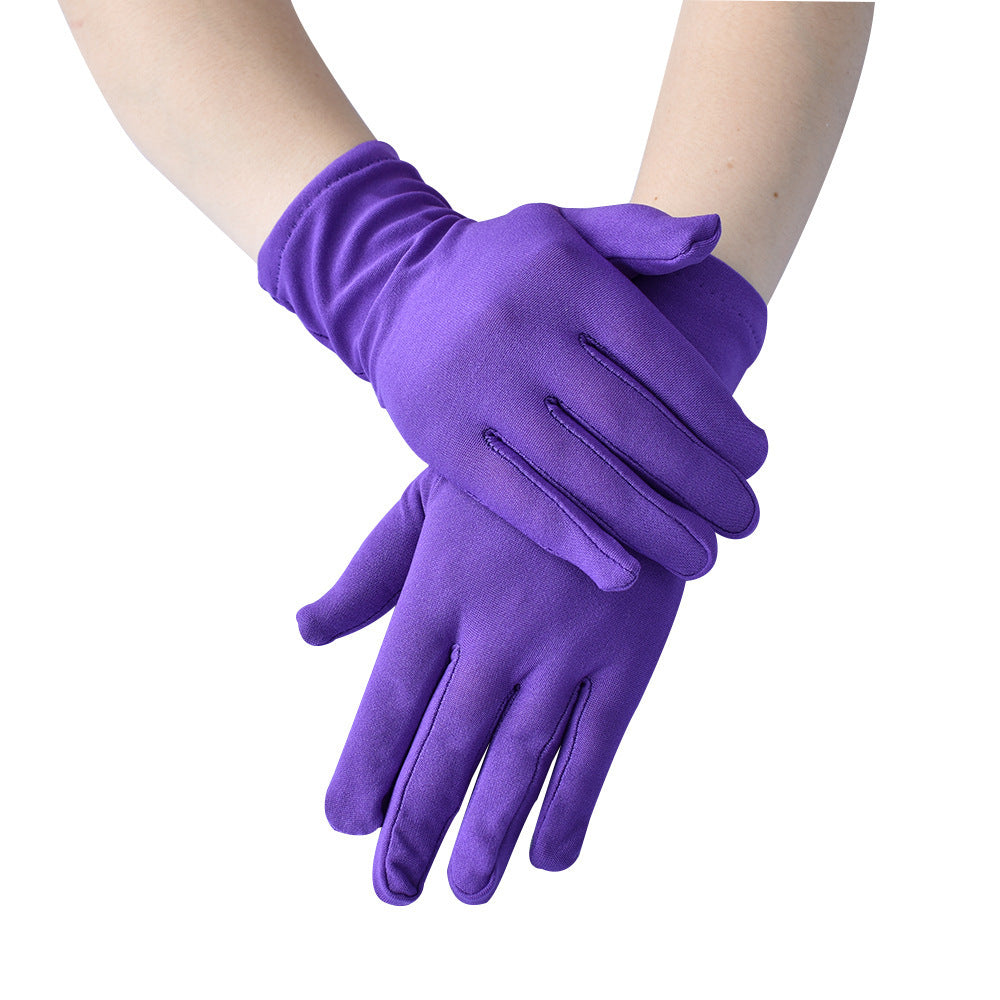 Spring And Autumn New Women's Hand Guard Milk Silk Satin Stretch Gloves