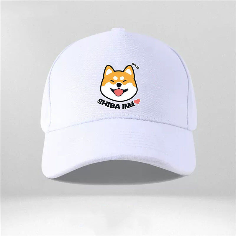 Cartoon Dog Shiba Inu Men And Women Couple New Peaked Cap