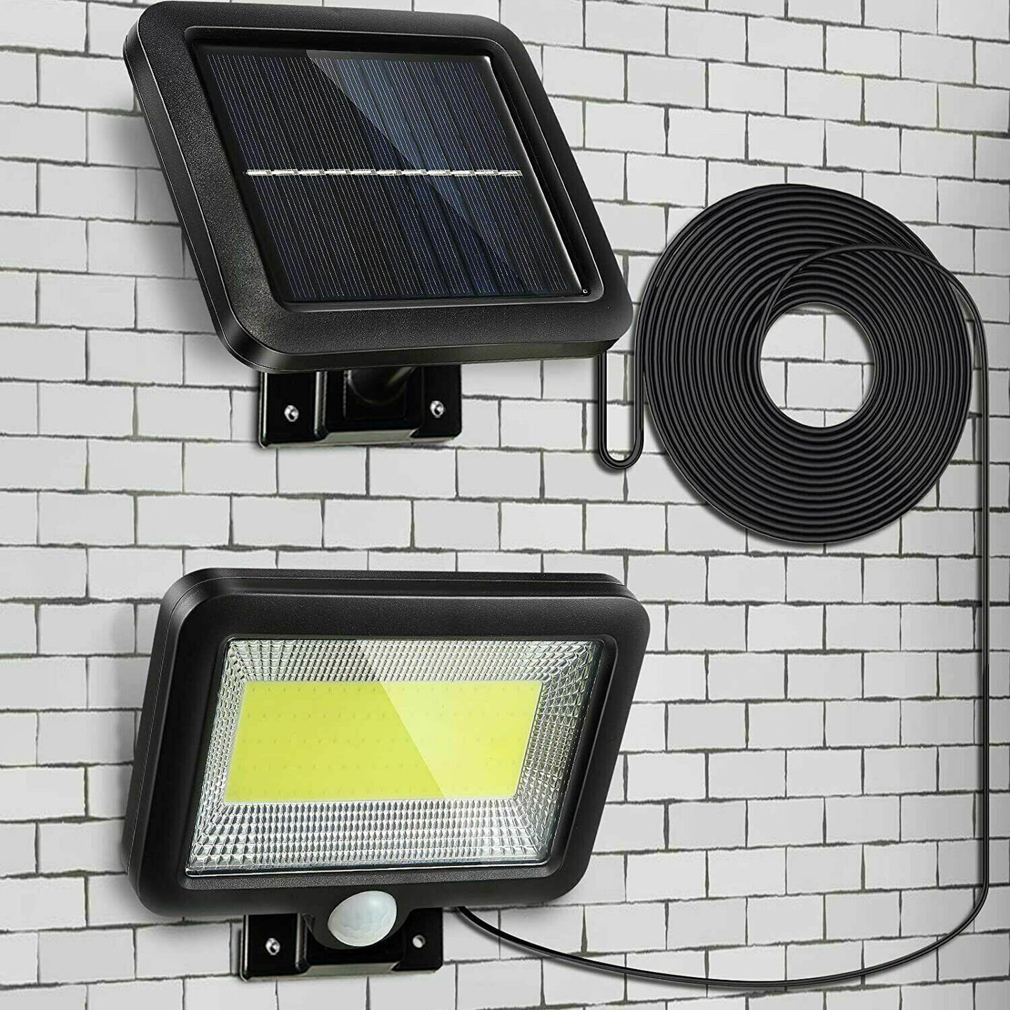 2PCS Solar Power PIR Motion Sensor Wall Light LED Outdoor Garden Security Lamp