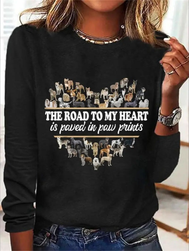 Women's Printed Hoodless Long Sleeve Sweatshirt
