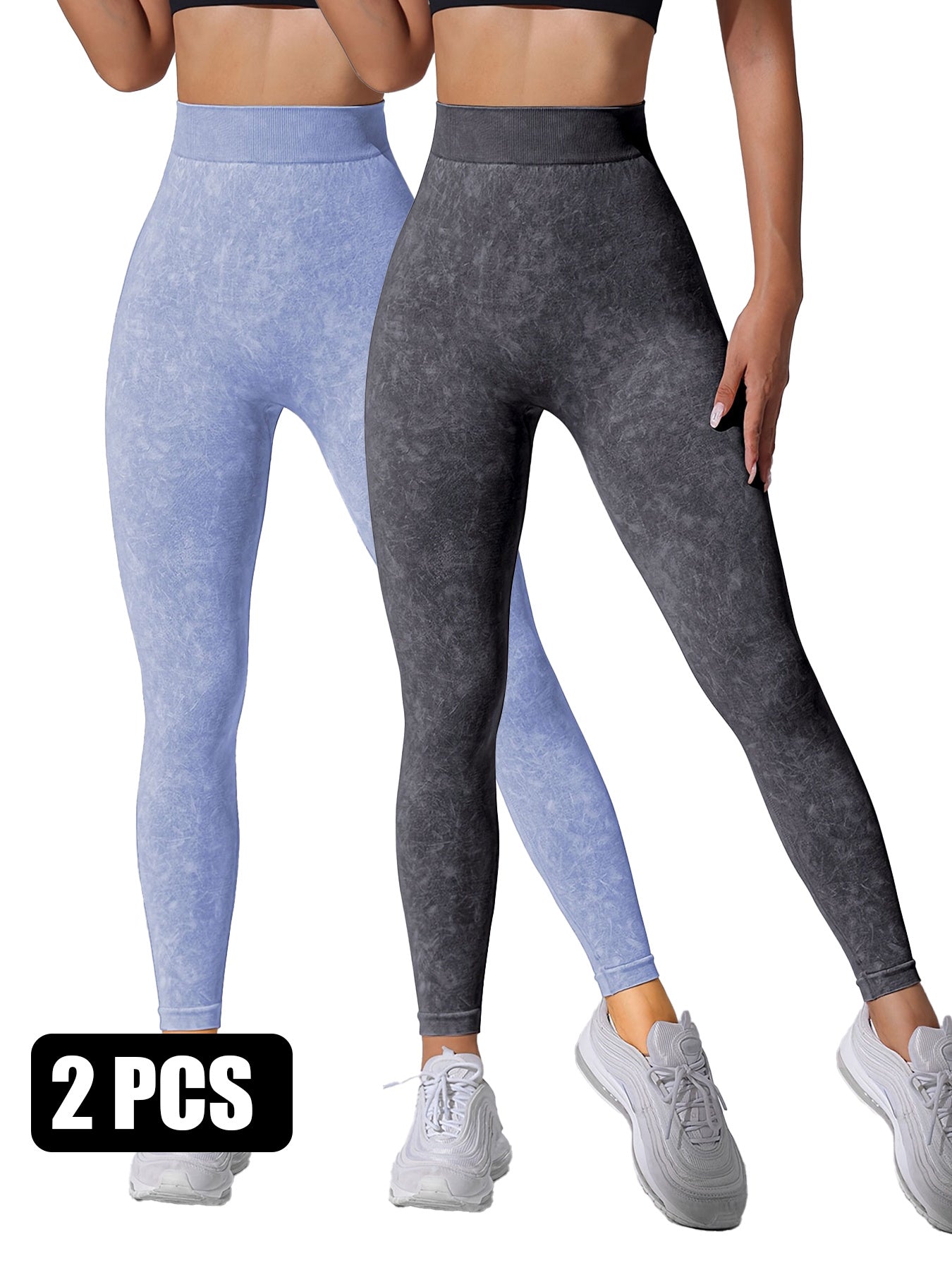 2PACK Sand-washed Seamless Yoga Pants