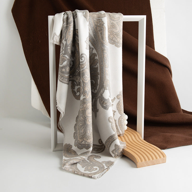 Ethnic Style Paisley Printing Artificial Cashmere Scarf