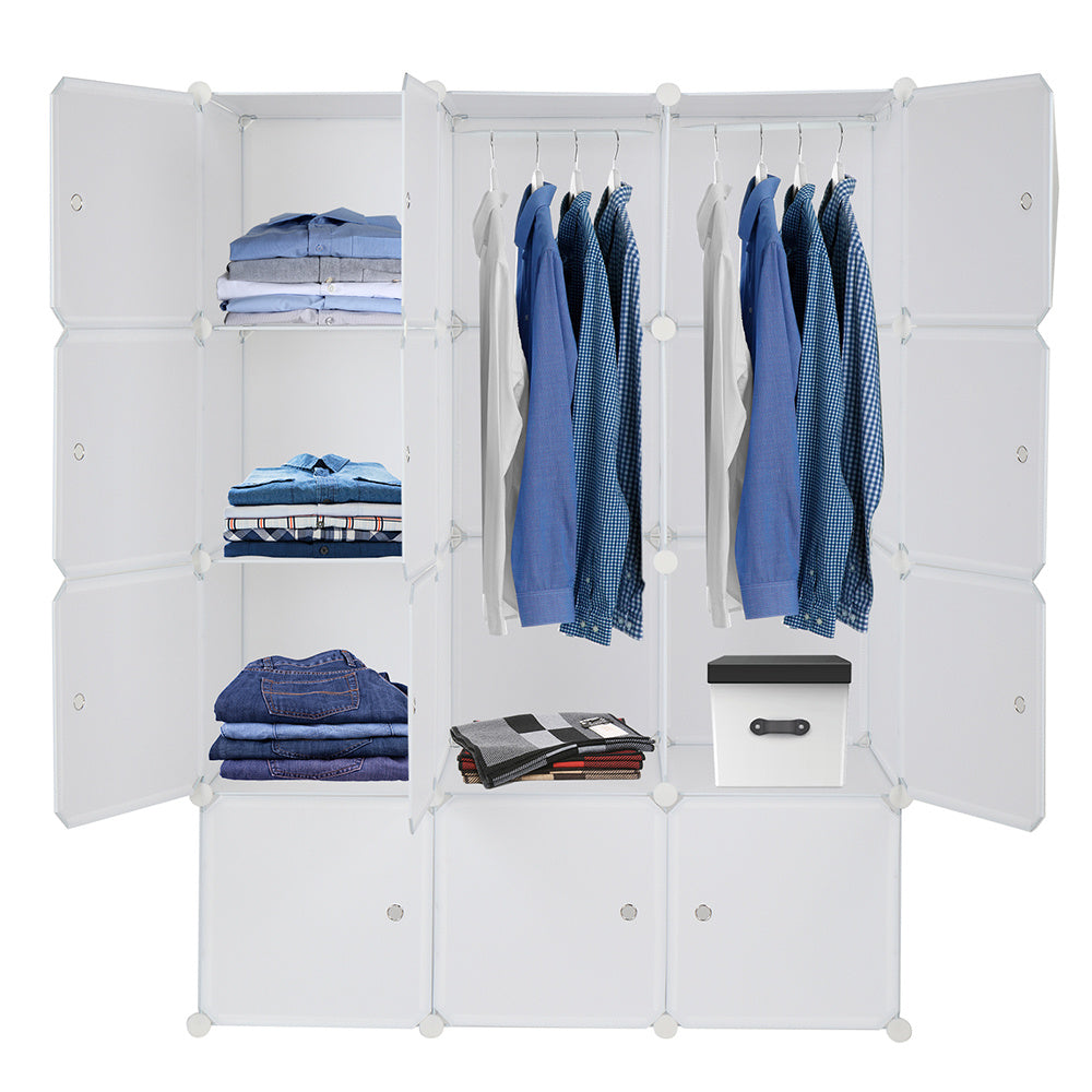 4-layer 12-compartment Rubik's Cube Wardrobe, Plastic, Can Be Freely Assembled DIY Style