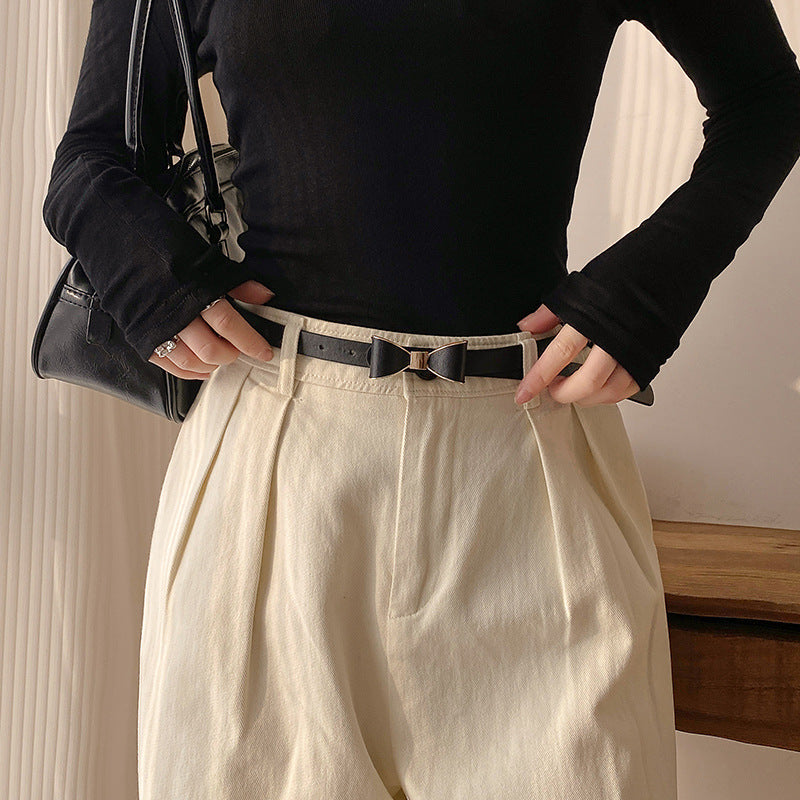 Women's Korean-style Bow Thin Belt All-matching