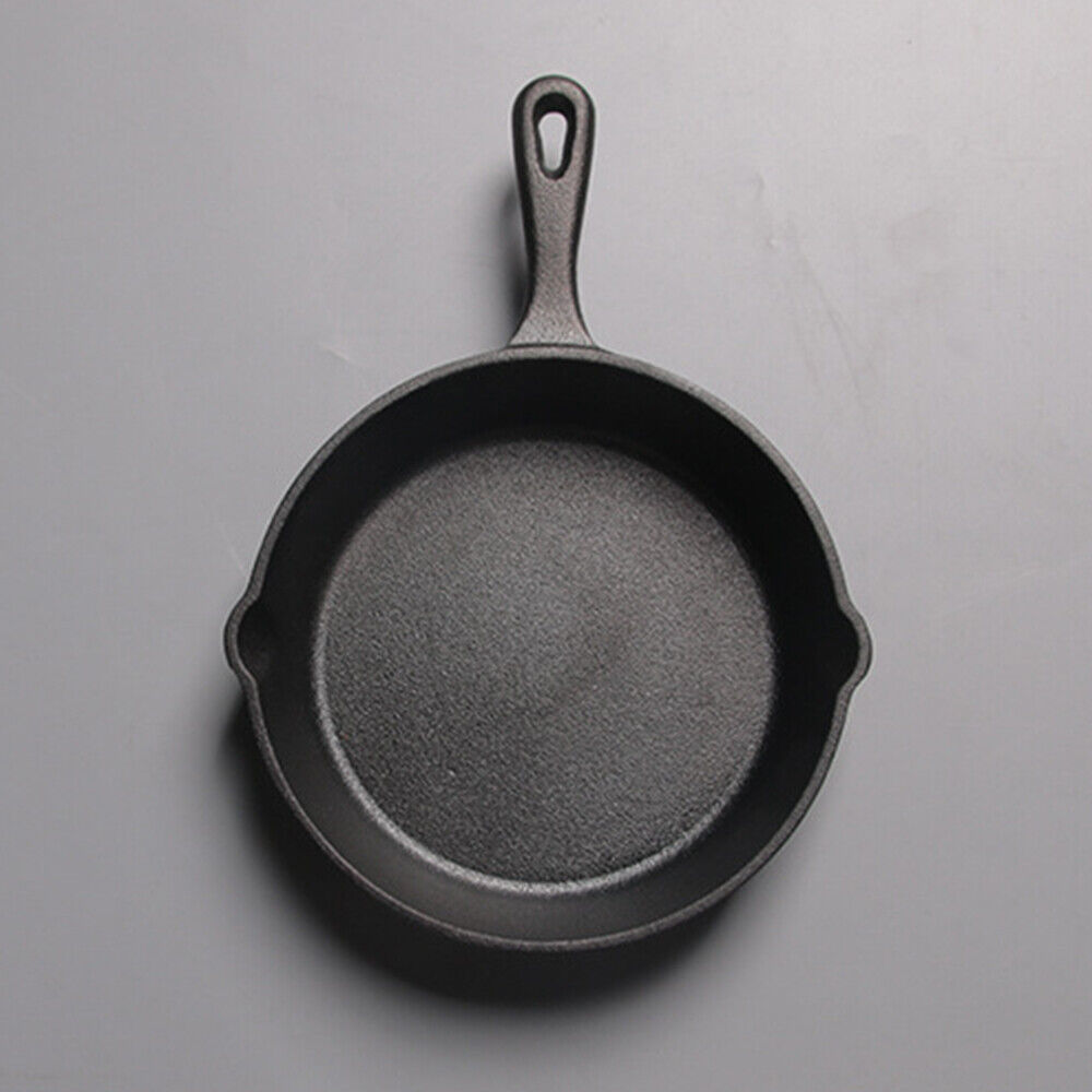 Set Of 3 Cast Iron Non Stick Skillet Griddle Cooking Pan Pre-Seasoned Frying Pan