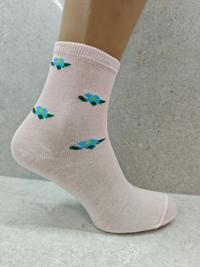 Women's Floral Cotton Socks 6 12 24 Pairs