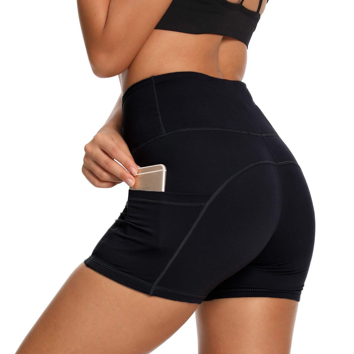 Yoga Pants - Three Points High Waist 3 Pairs Of Blackx3