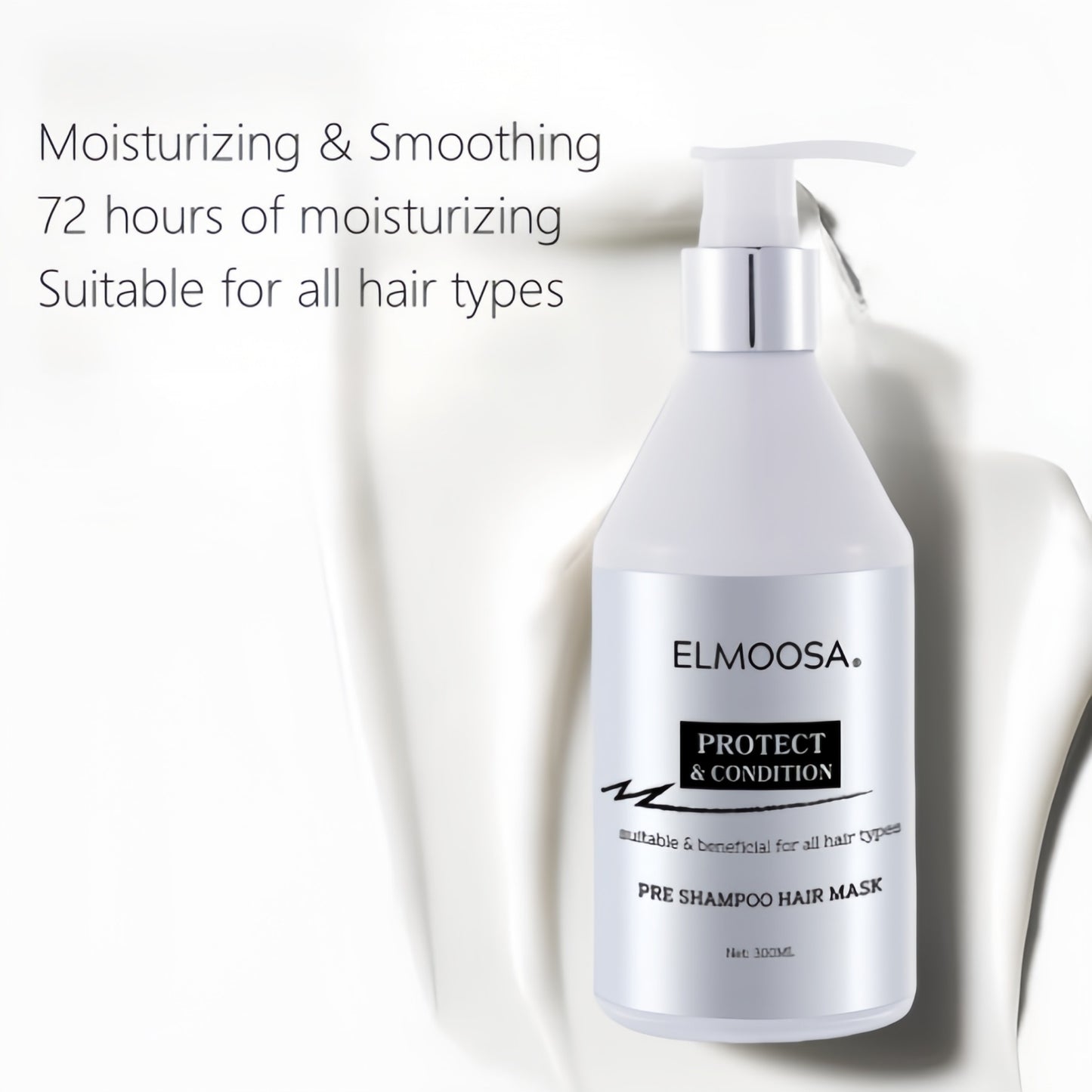 ELMOOSA Pre Shampoo Hair Mask,100ml&300ml Keratin & Macadamia Ternifolia Seed Oil,Heat Protect Intensively Moisturizes Hair, Restoring Silkiness And Shine
