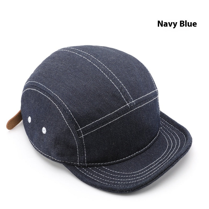 Solid Color Light Board Short Brim Washed Denim Baseball Cap