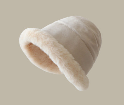 All-match Face Slimming Bucket Hat Warm Knitted Hat Beret