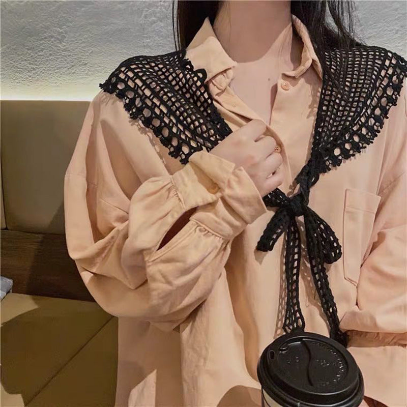 Thin Hollow Lace All-matching Short Lace Small Scarf