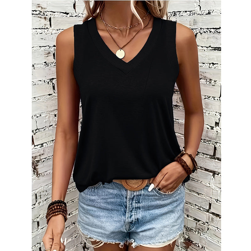 Women V Neck Tank Tops Summer Sleeveless Tunic Casual Basic Shirts Cute Trendy Clothes