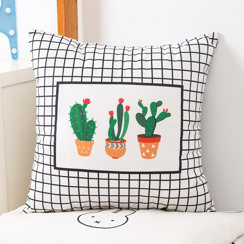 Simple Home Sofa Plush Double-sided Printing Pillow Cover Can Be Disassembled And Washed