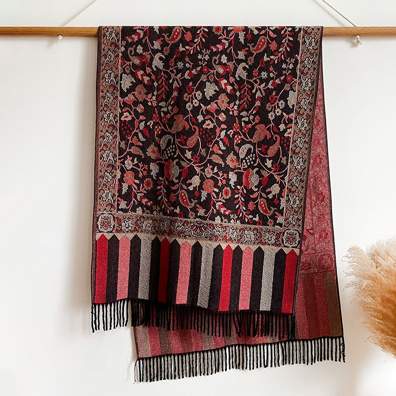 Autumn And Winter Ethnic Style Plant Flower Core-spun Yarn Tassle Fashion