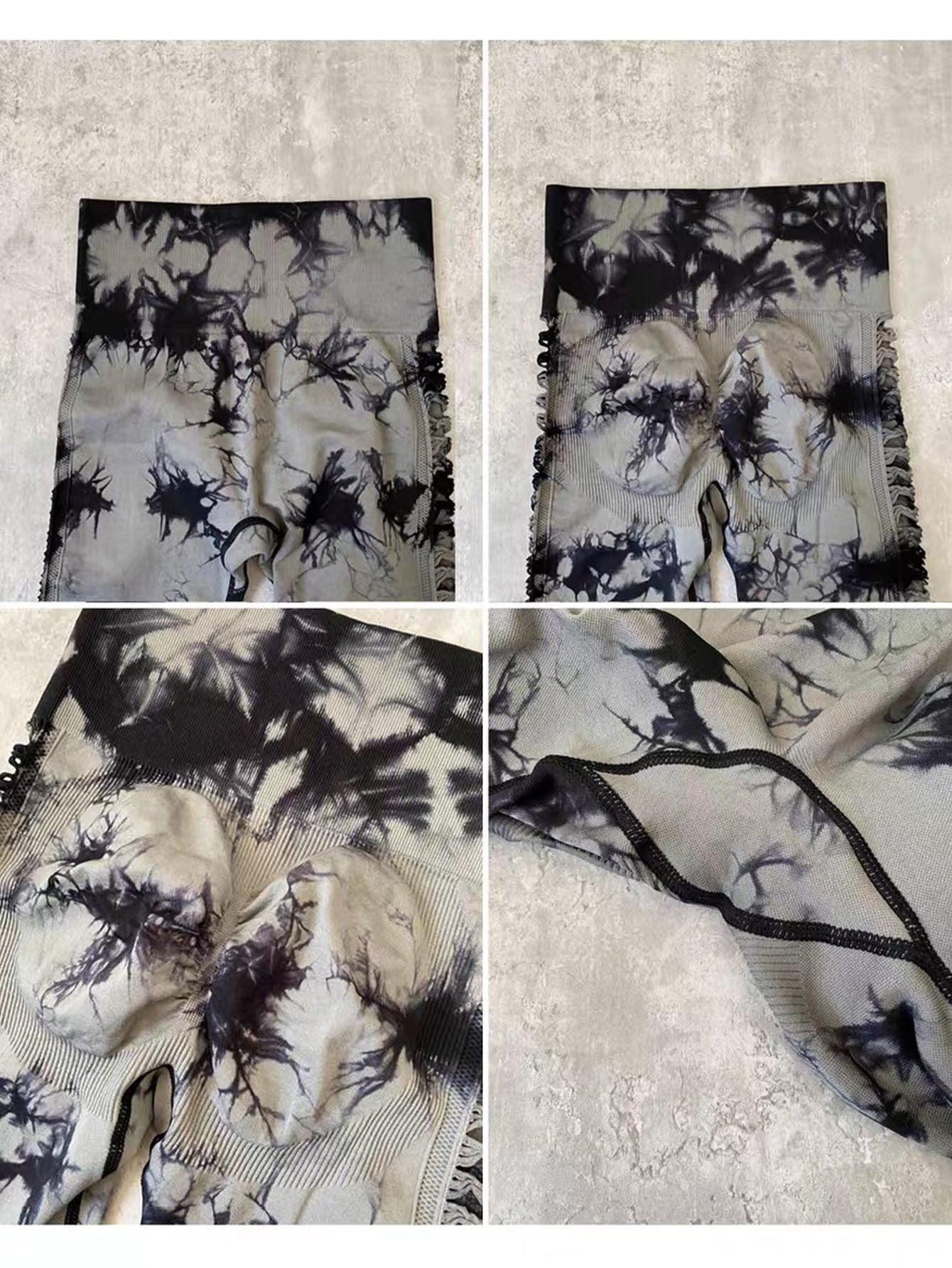 4PCS Tie-dye Cut-out Leggings Sports Leggings