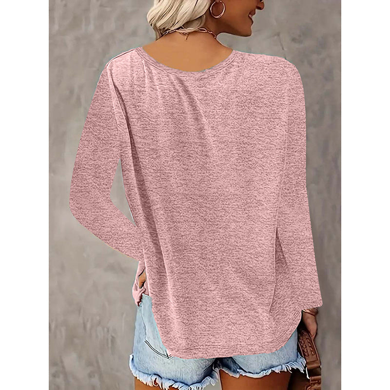 2PCS Womens T Shirts Long Sleeve V Neck Basic Tee Soft Casual Loose Fit Fall Tops Outfits 2025
