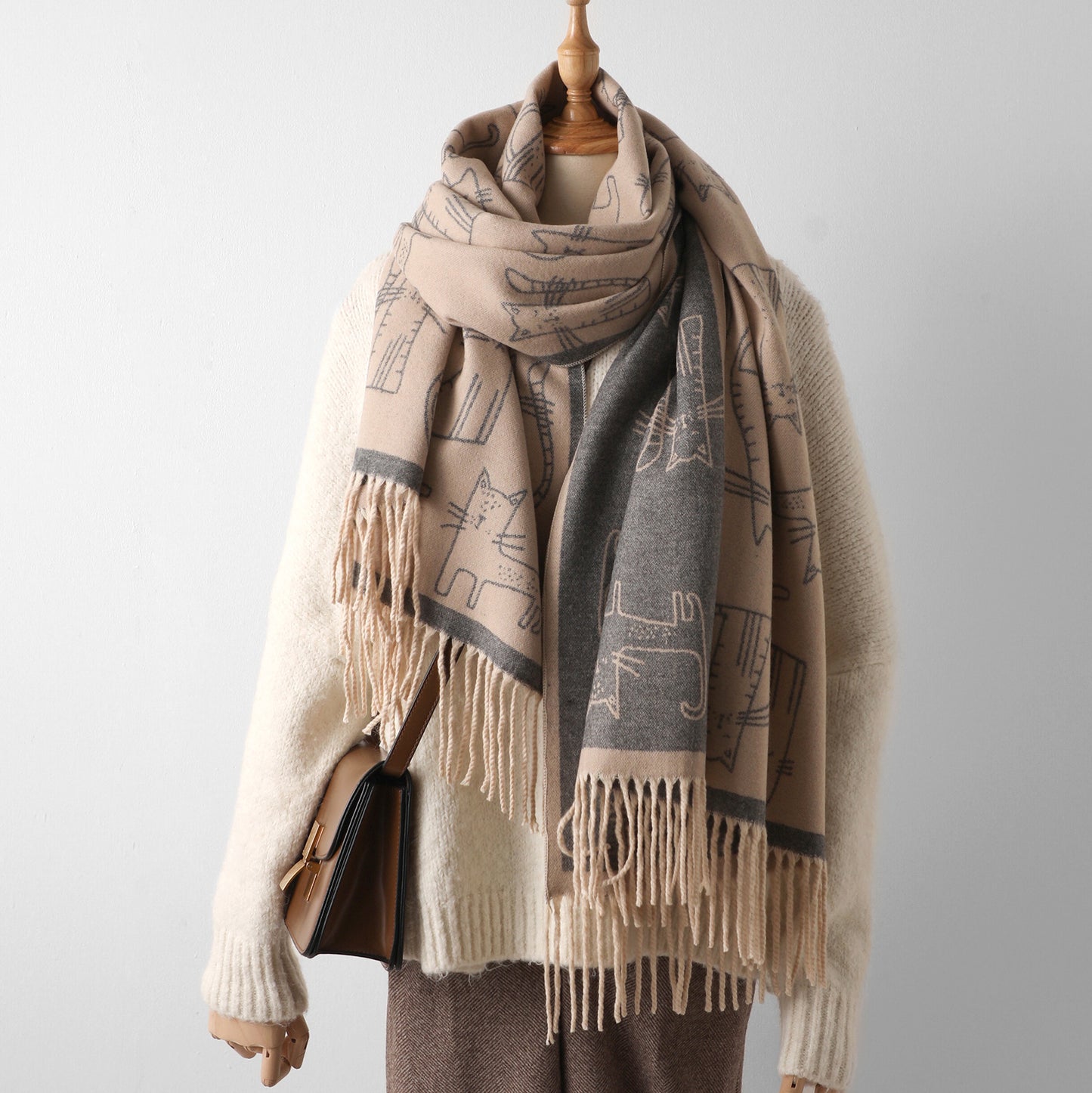 Printed Cashmere Shawl For Sun Protection In Autumn And Winter