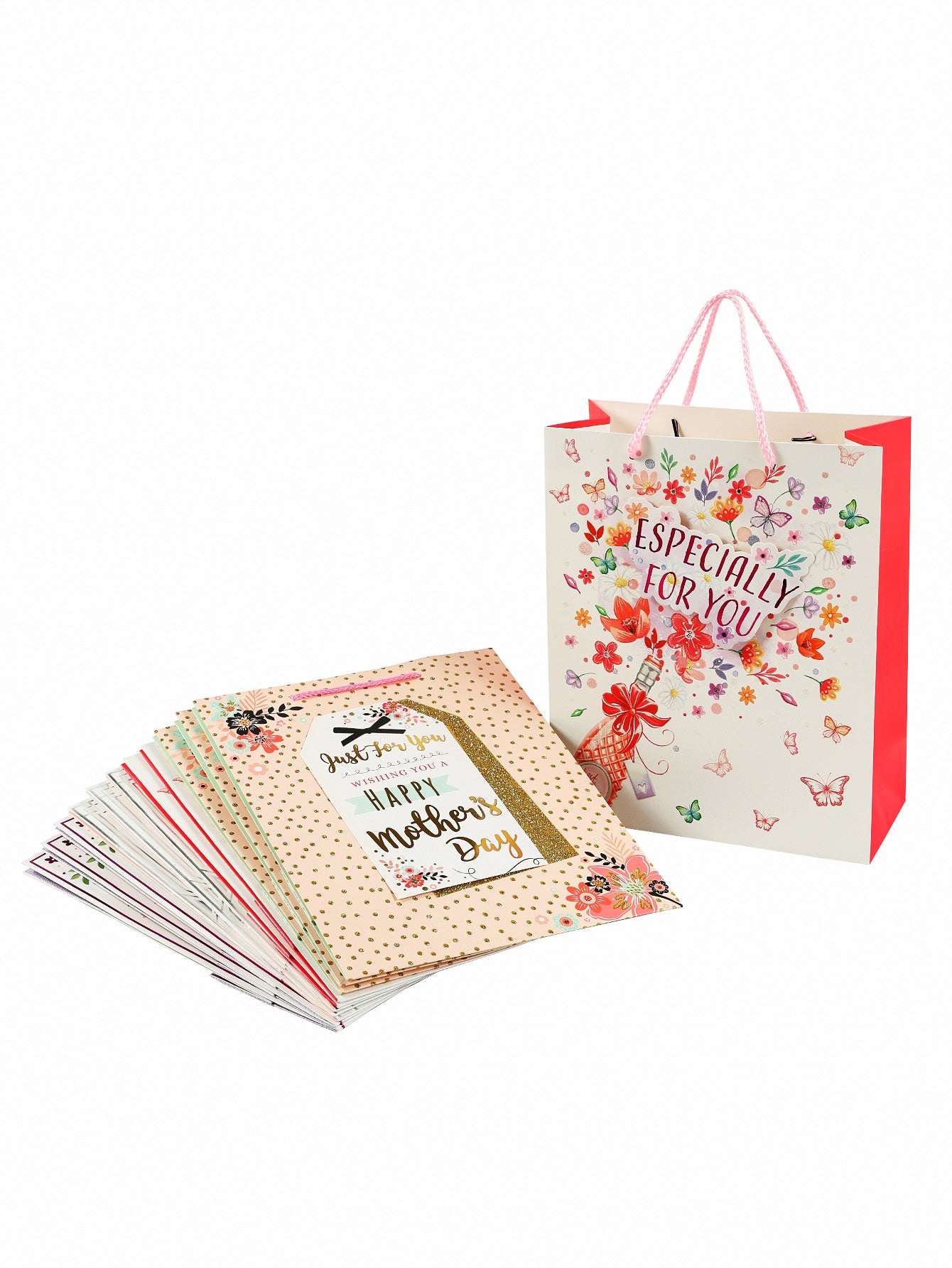 12-pack Small Fresh Plant Flower Printed Handbag With Gift Packaging For Mother's Day And Birthday Party Gift Bag