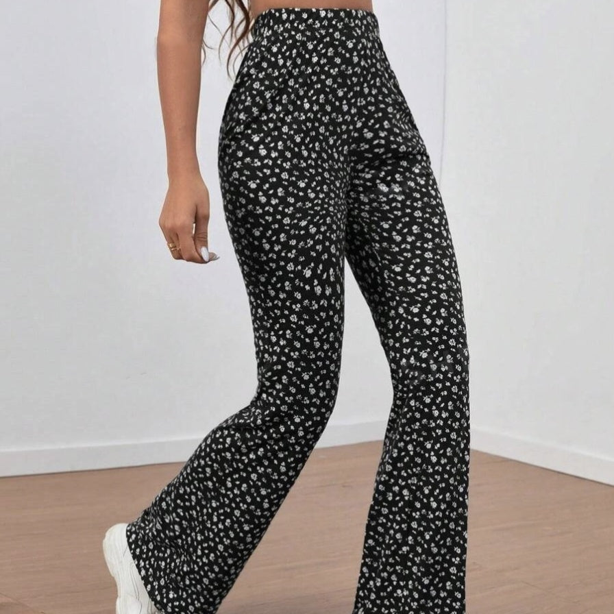 Ladies' Fashionable Casual High Waisted Pencil Geometric Printed Pants