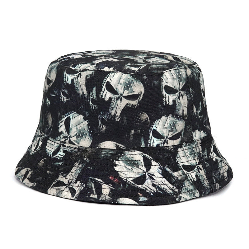 Rose Skull Bucket Hat Summer Printing Men And Women Bucket Hat Tide