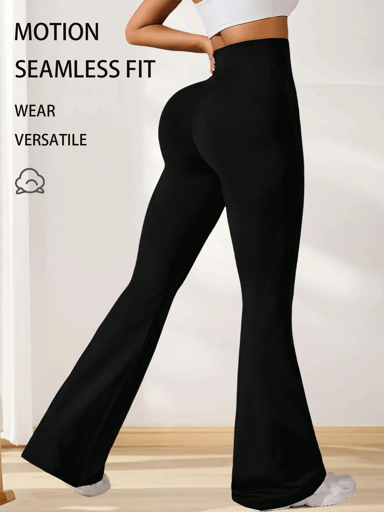 3pcs High-Waisted Flare Sharkskin Leggings Slim Fit, Lightweight & Sculpting Yoga Pants