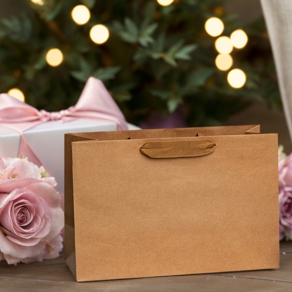 12-piece Kraft Paper Bags, A Variety Of Sizes Are Available, Suitable For Birthdays, Shopping, Gifts, Business And Other Occasions, Durable And Reusable
