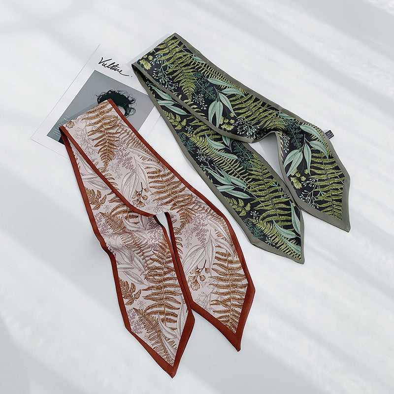 Ins Silk Scarf Female Korean Version Of Wild  Corner Decoration Small Scarf Narrow Spring And Autumn Long Strip Small Scarf Small Students