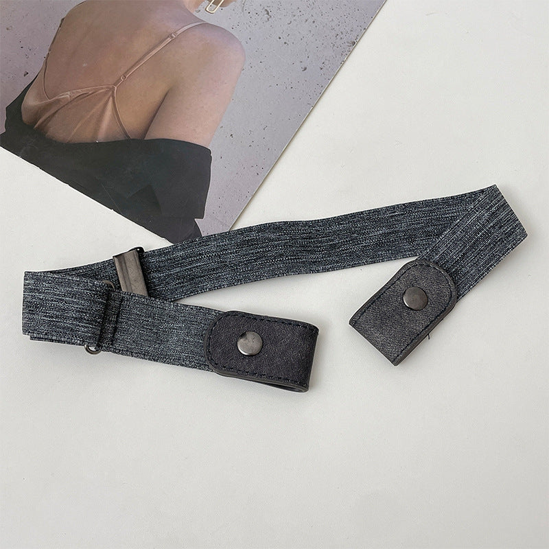 Lazy Belt Women's Denim Pants Elastic And Waisted God