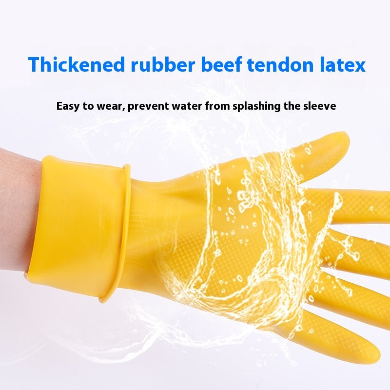 Rubber Household Kitchen Dishwashing Rubber Gloves Durable Beef Tendon Latex