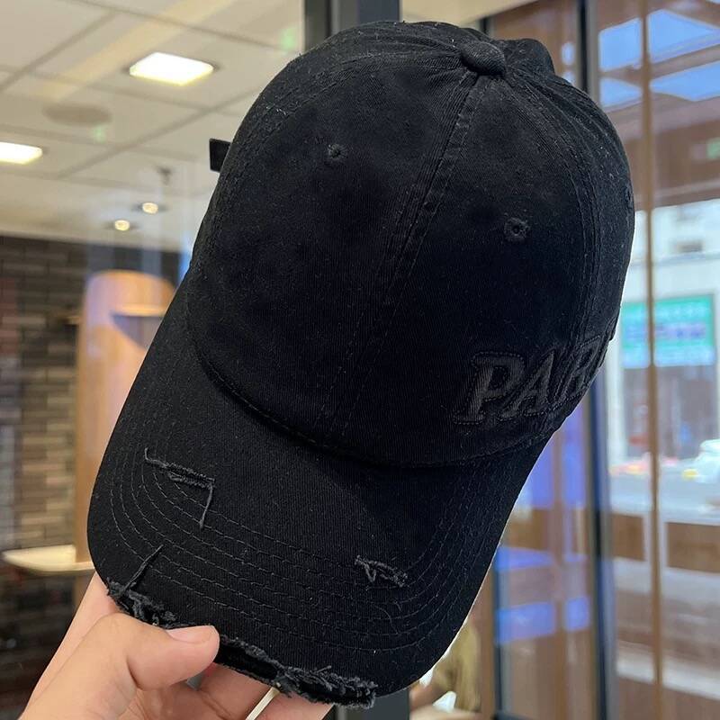 Washed Denim With Hole Baseball Cap Female Peaked Cap