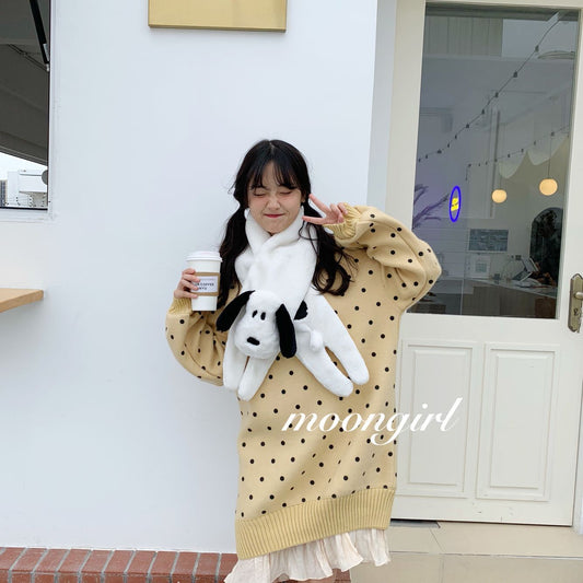 Japanese Retro Girl History Dog Three-dimensional Cartoon Scarf