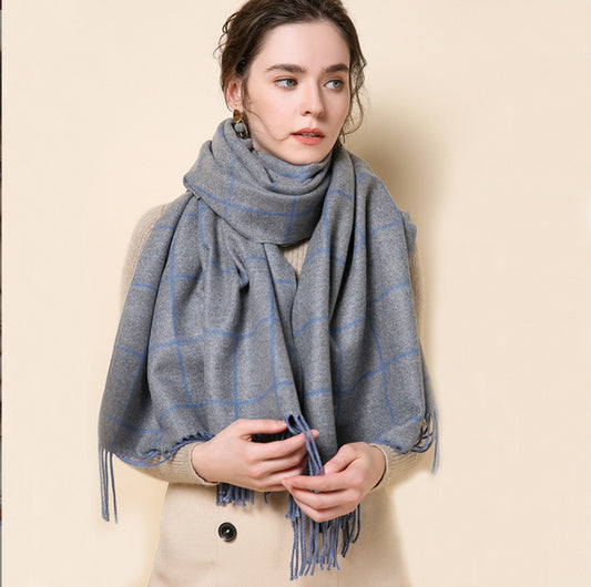Fashion Double-sided Solid Color Warm Cashmere Scarf
