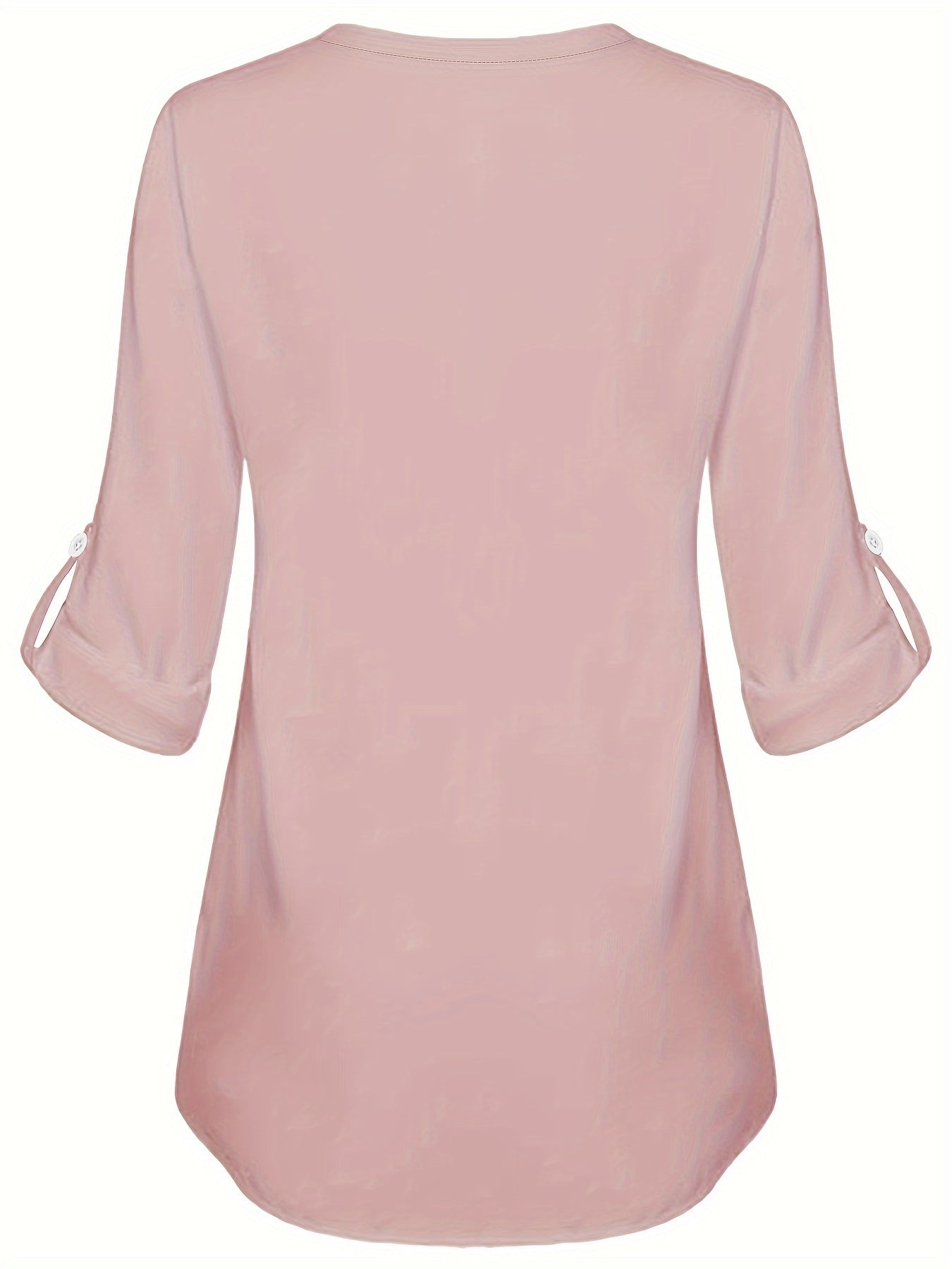 Women's Long Sleeved Simple And Versatile Casual Pearl Button Shirt