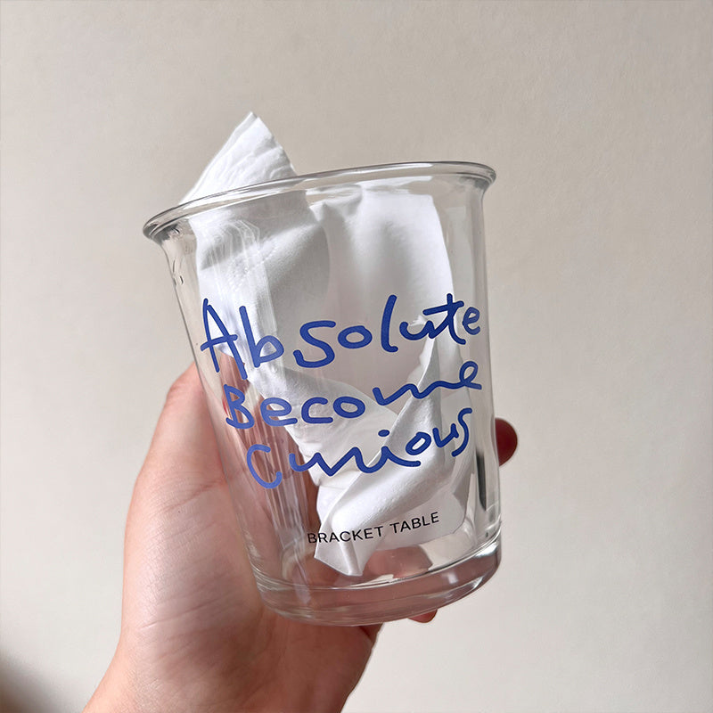 Household Fashion Simple Blue Letter Glass