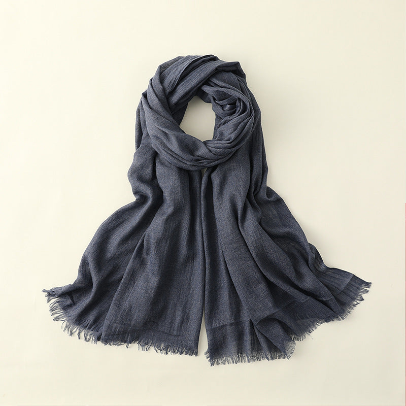 Women's Fashion Artistic Solid Color Cotton And Linen Scarf