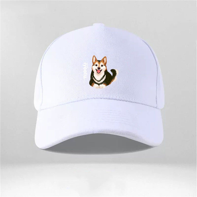Cartoon Dog Shiba Inu Men And Women Couple New Peaked Cap