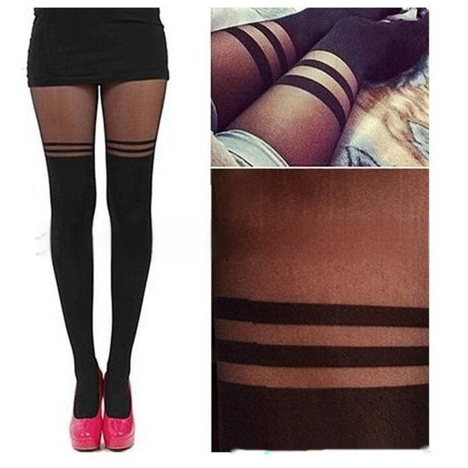 Women's Stripes Patchwork Base Silk Socks