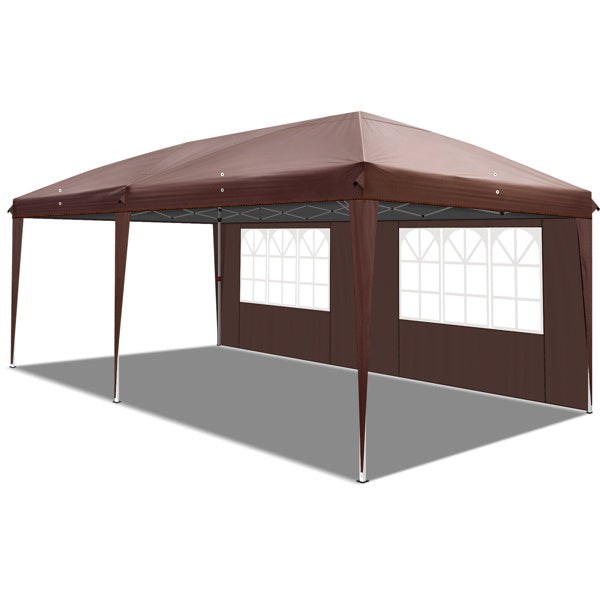 10X20ft Deep Coffee Color 4 Sides -2 Windows Folding Shed